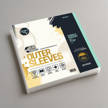 12" Single Pocket Outer Sleeves w/ Flap - 4mil (25 pack)