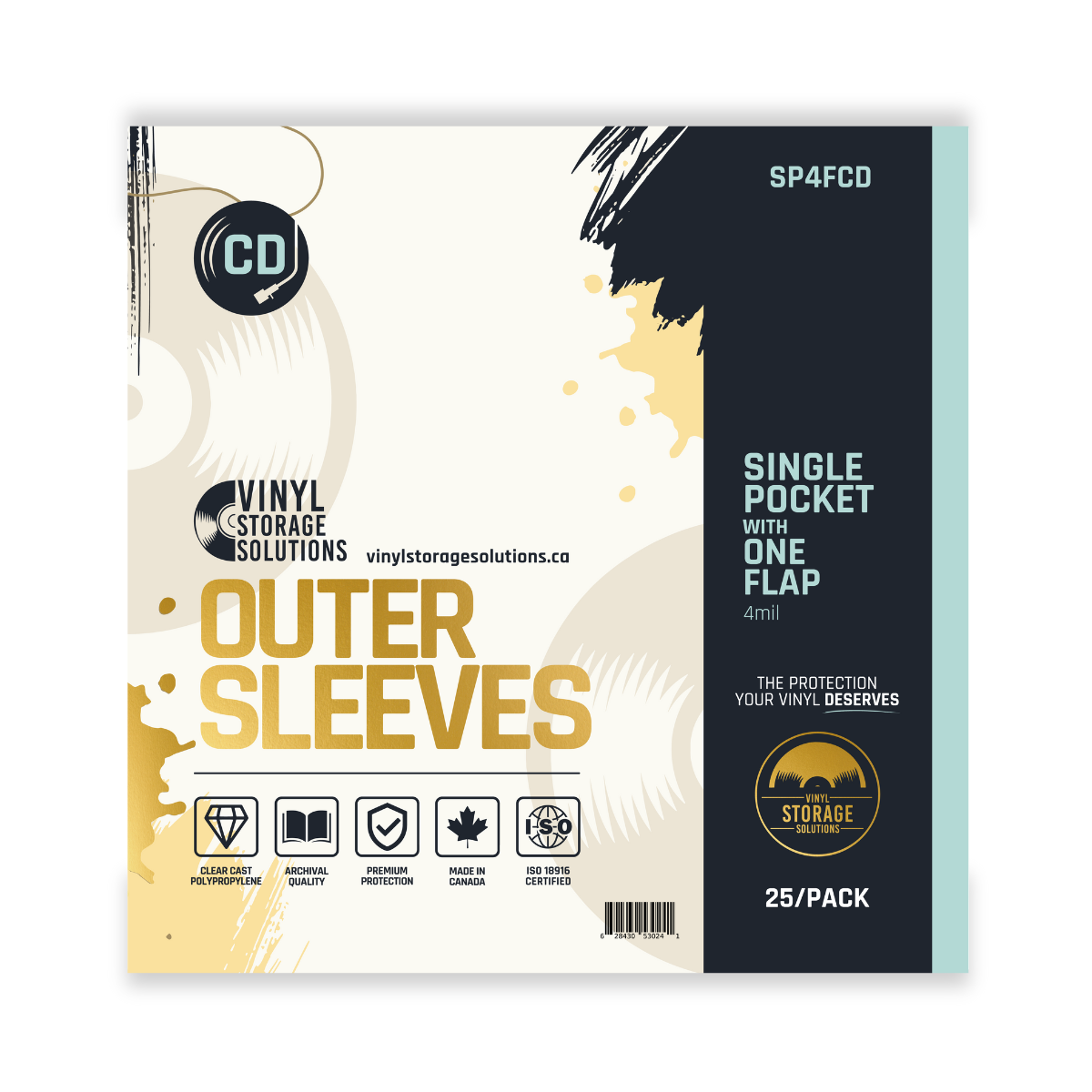 CD/DVD Single Pocket Outer Sleeves w/ Flap - 4mil (25 pack)