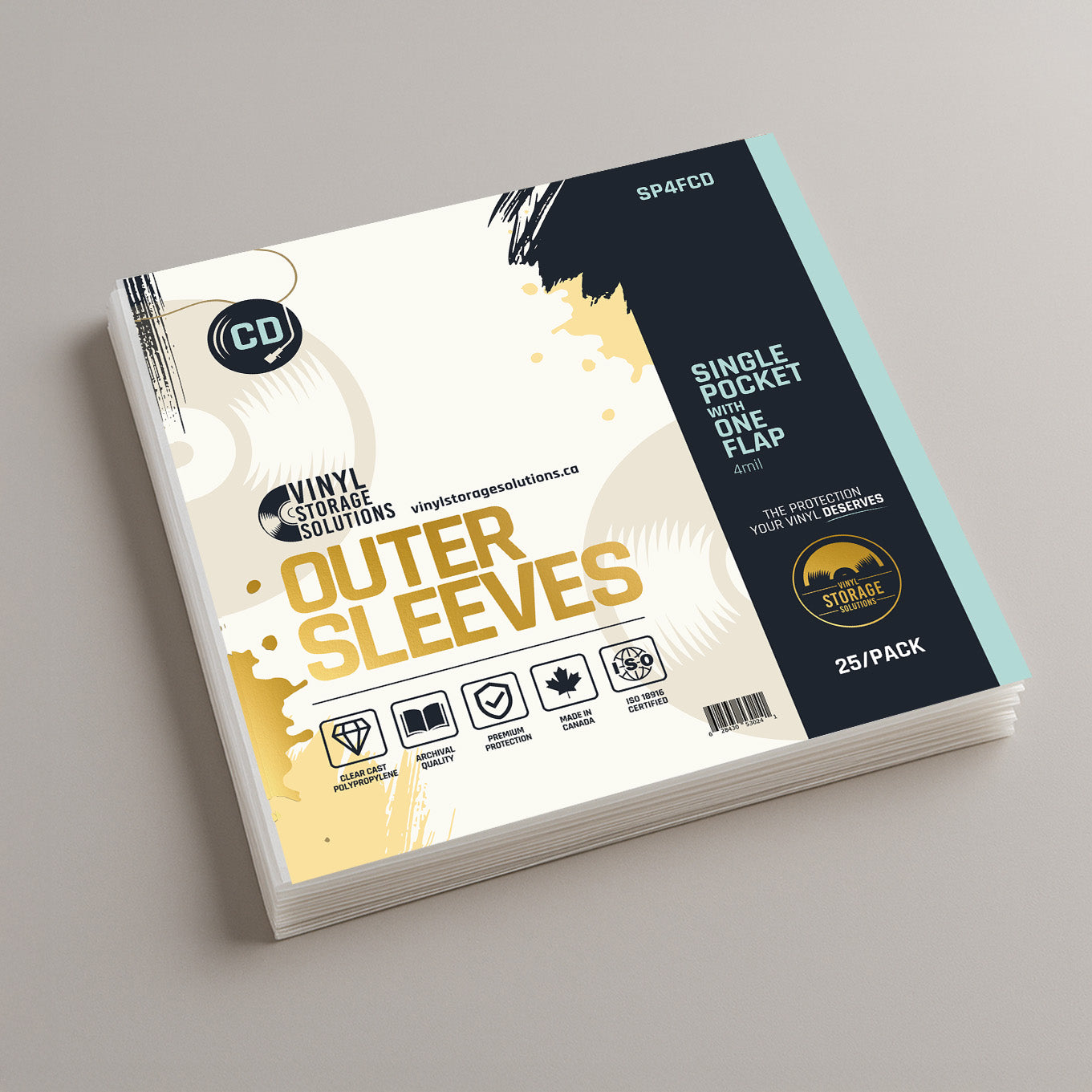 CD/DVD Single Pocket Outer Sleeves w/ Flap - 4mil (25 pack)