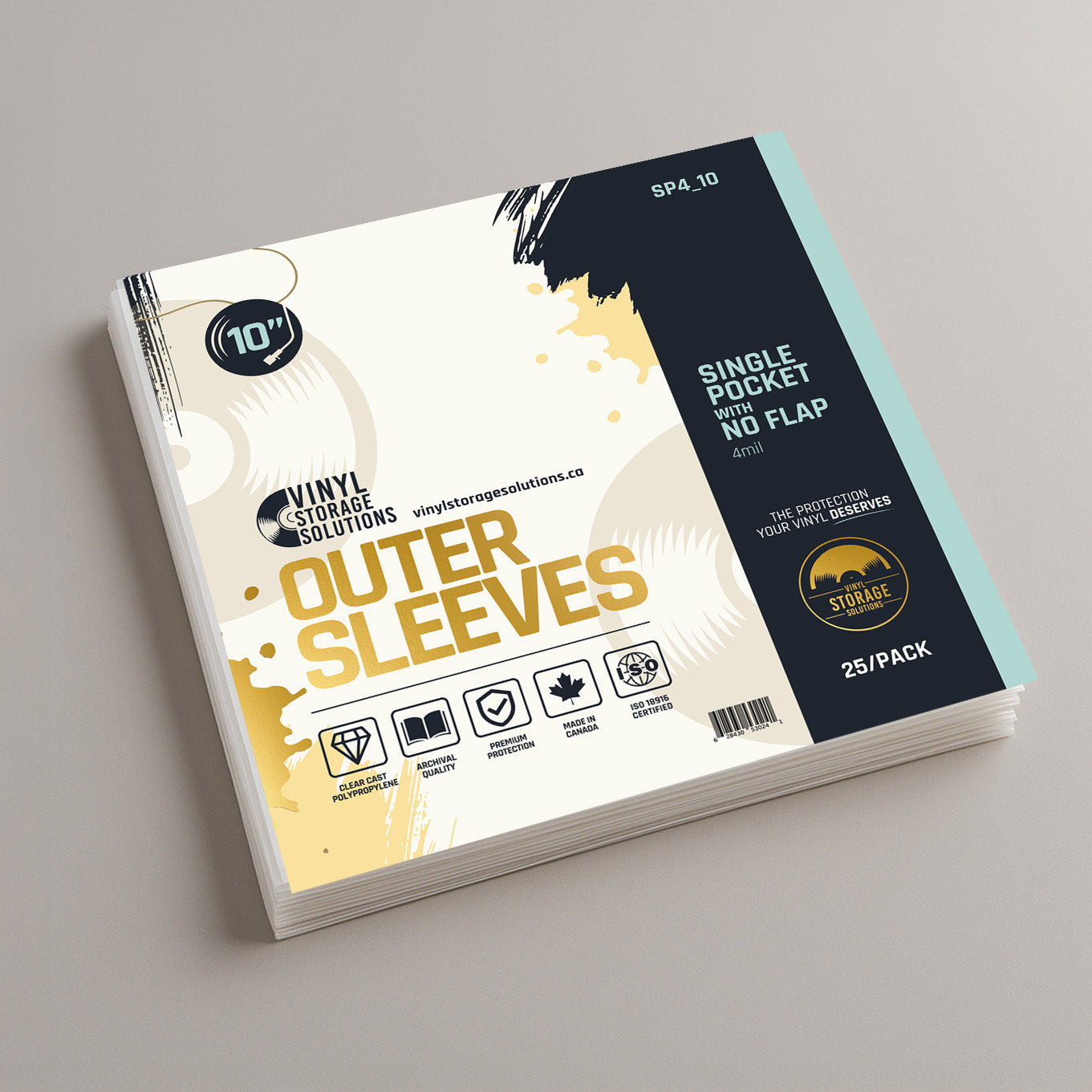 10" Single Pocket Outer Sleeves w/ No Flap - 4mil (25 pack)