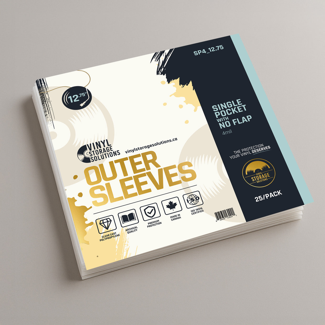 12.75" Single Pocket Outer Sleeves w/ No Flap - 4mil (25 pack)