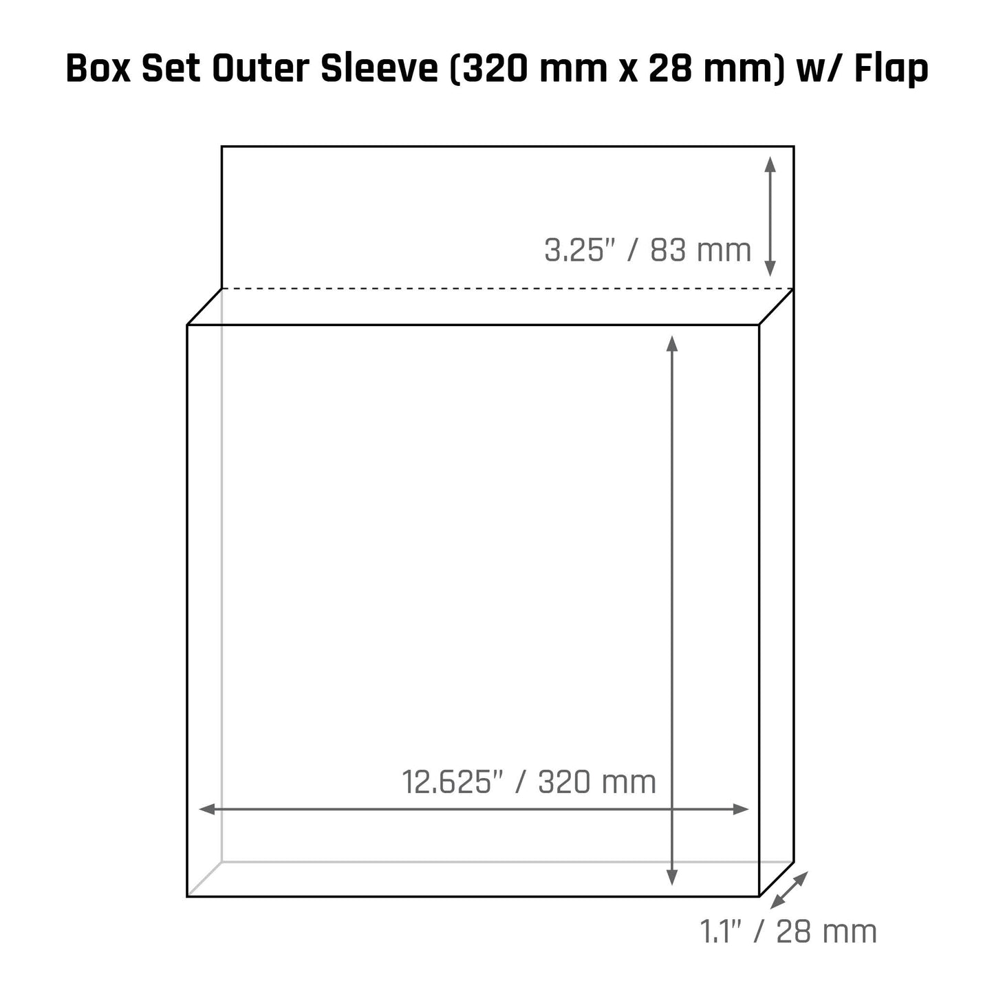 Box Set Outer Sleeve (320 mm x 28 mm) - 3mil - Vinyl Storage Solutions