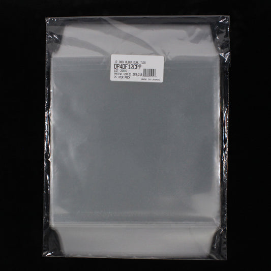 12" Dual Pocket Outer Sleeves w/ Two Flaps - 4mil (25 pack) - Vinyl Storage Solutions
