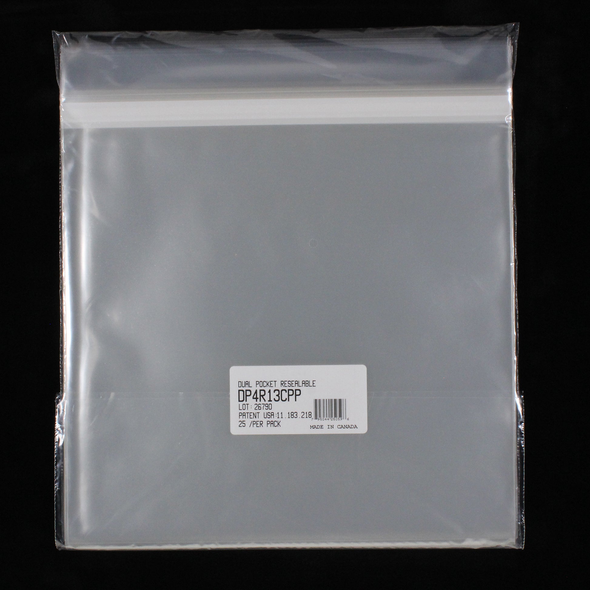 13" Dual Pocket Outer Sleeves w/ Sealable Flap - 4mil (25 pack) - Vinyl Storage Solutions