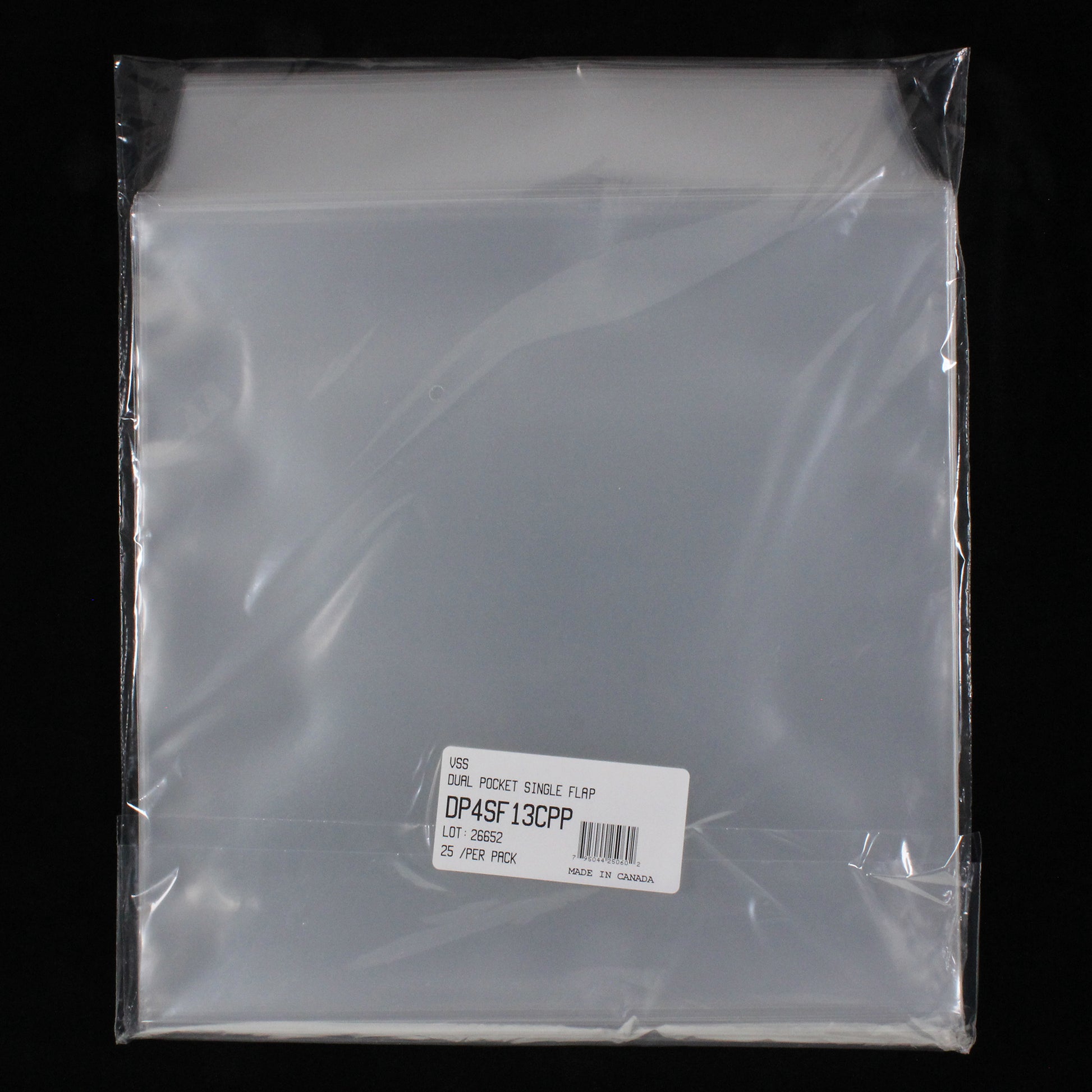13" Dual Pocket Outer Sleeves w/ One Flap - 4mil (25 pack) - Vinyl Storage Solutions