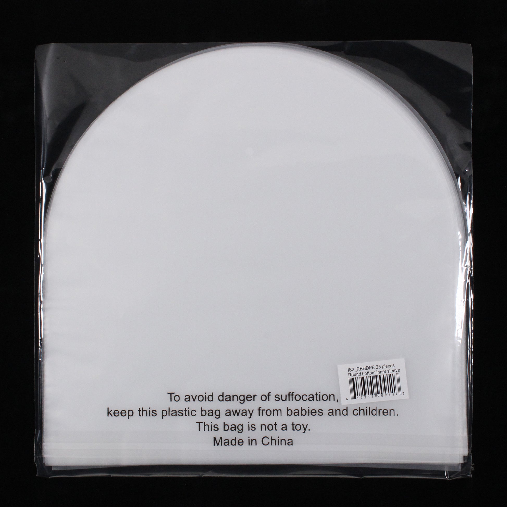 12" Inner Sleeves w/ Round Bottom - 2mil (25 pack) - Vinyl Storage Solutions