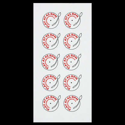 PLAY AT 45 RPM Stickers - Sheet of 10