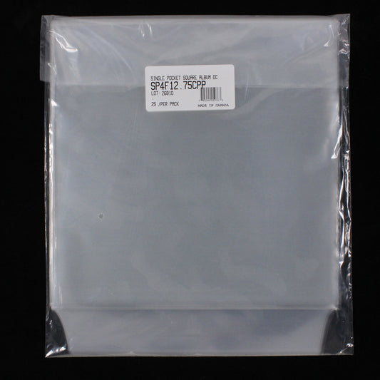 12.75" Single Pocket Outer Sleeves w/ Flap - 4mil (25 pack)