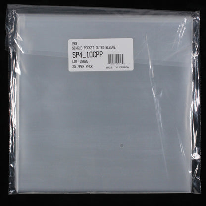 10" Single Pocket Outer Sleeves w/ No Flap - 4mil (25 pack)