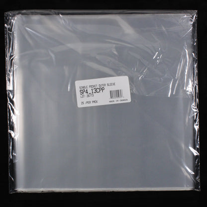 13" Single Pocket Outer Sleeves w/ No Flap - 4mil (25 pack)
