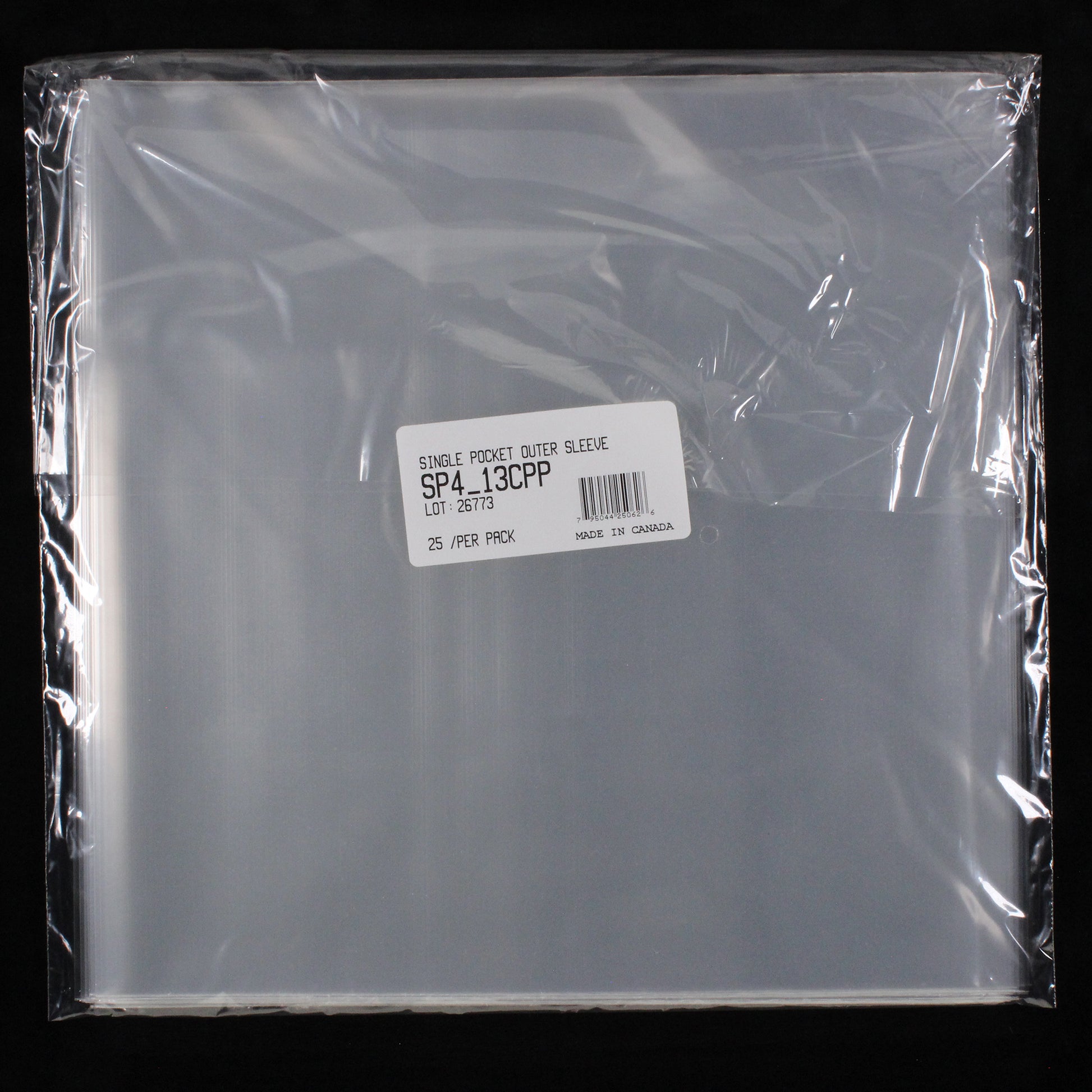 13" Single Pocket Outer Sleeves w/ No Flap - 4mil (25 pack) - Vinyl Storage Solutions